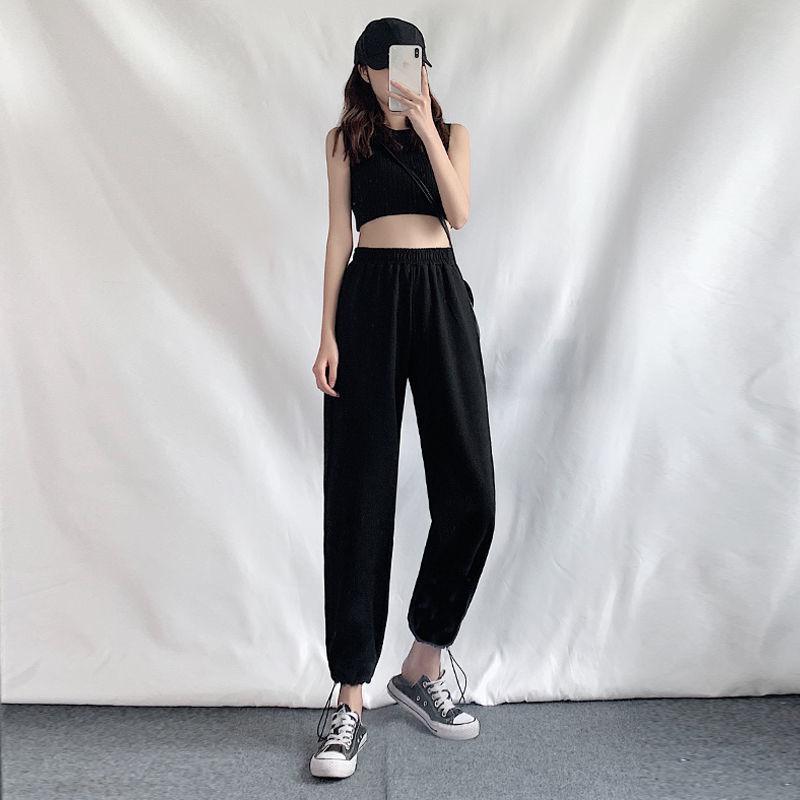 Cheky - Gray Casual Pants Female Student Autumn And Winter