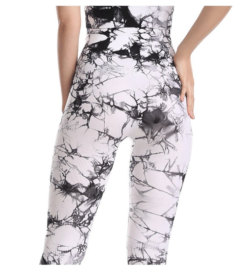 Cheky - Tie Dye Leggings Women Fitness Yoga Pants Seamless Push Up Workout Tights Gym Sports Legging