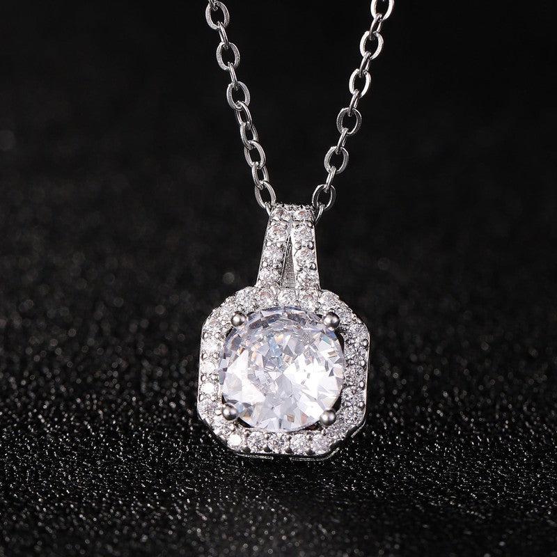 Cheky - Perfume Bottle Pendant Necklace Women's Full Diamond