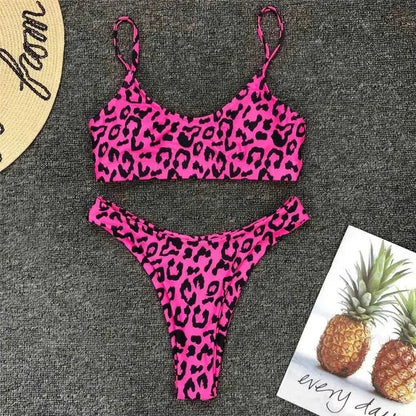 Cheky - Sultry Leopard Print Bikini Set - Unleash Your Wild Side