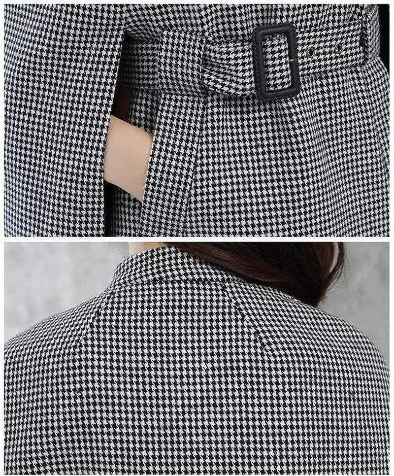 Cheky - Design Wool Cape Lace-up Collar Coat