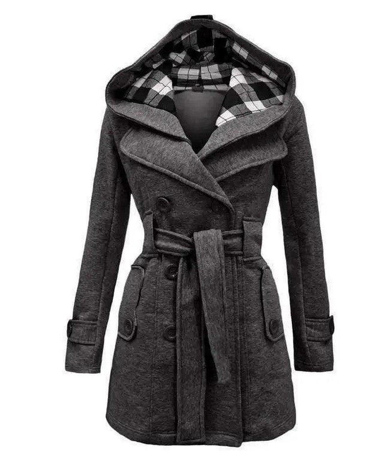 Cheky - Double-breasted mid-length coat