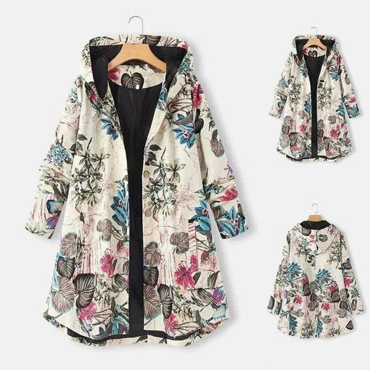 Cheky - Ethnic printed padded jacket with padded jacket