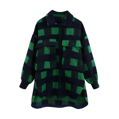 Cheky - European And American Style Loose Woolen Shirt Jacket