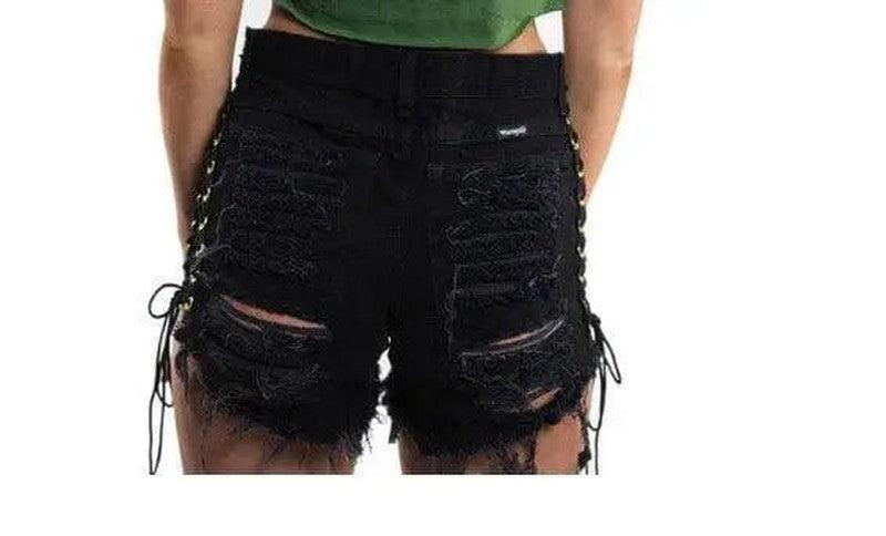 Cheky - GOTHIC RIPPED MINI JEAN SHORTS