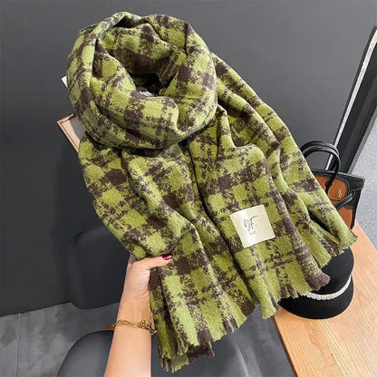 Cheky - New Cashmere Scarf Women's Check Thickened