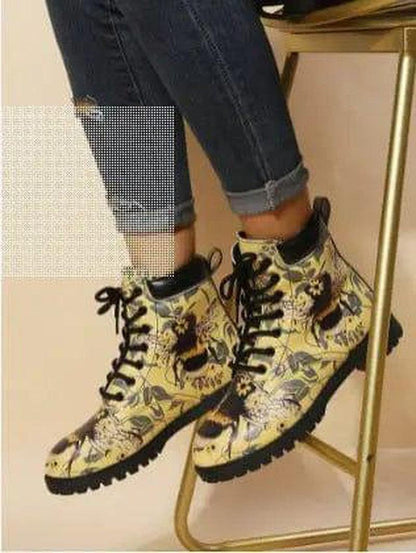 Cheky - New Front Lace-up Casual Short Boots Women