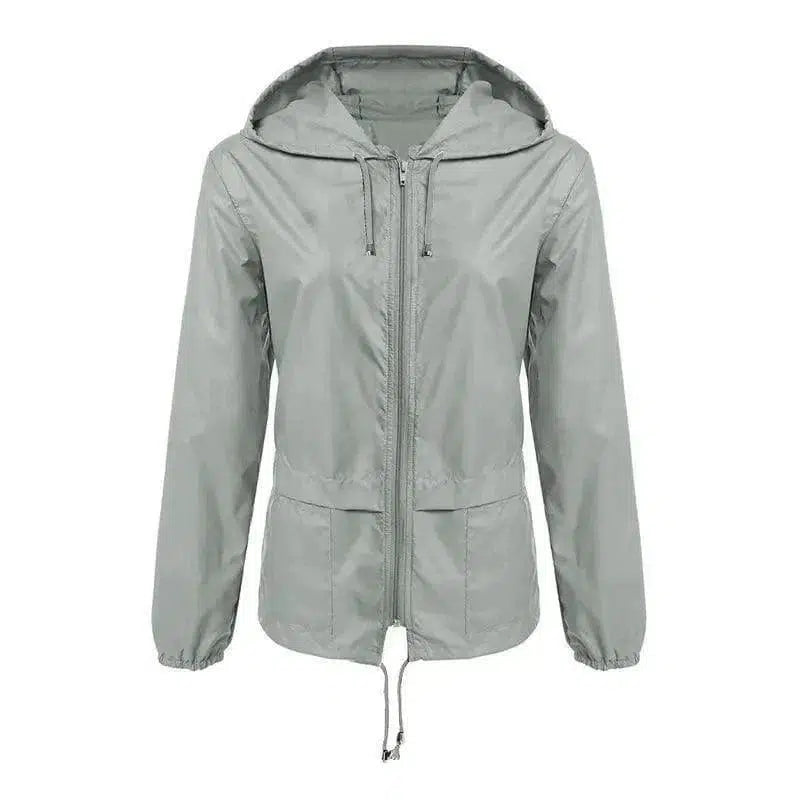 Cheky - Raincoat Zipper Hooded Lightweight Outdoor Jacket Thin