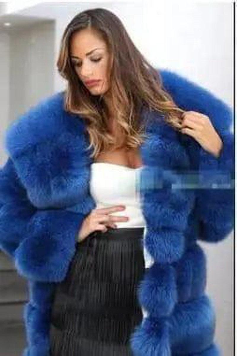 Cheky - Retro Style Extra Fluffy Fur Coat