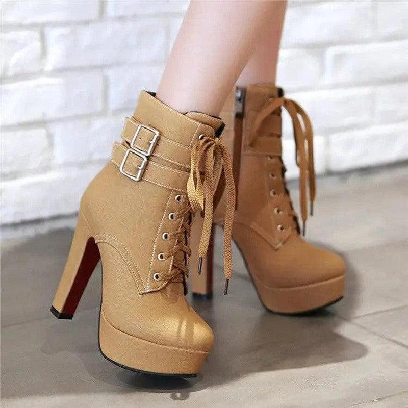 Cheky - Ultra-heeled chunky heel women boots