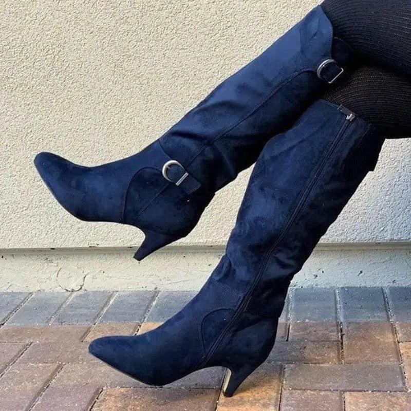 Cheky - Western Boots Winter Shoes Wide Calf Long Boots For Women