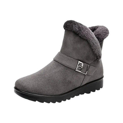 Cheky - Winter Boots Women Warm Plush Snow Boots Zipper Comfort Flats Shoes