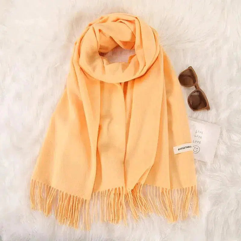 Cheky - Women's Fashionable All-match Cashmere Tassel Double-sided Scarf